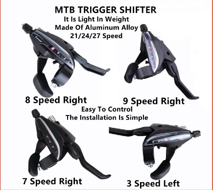 1Pcs EF65 Mountain Bike Bicycle Aluminum Alloy Single 3/7/8/9 Left Right Speed Trigger Shifter Brake Derailleur