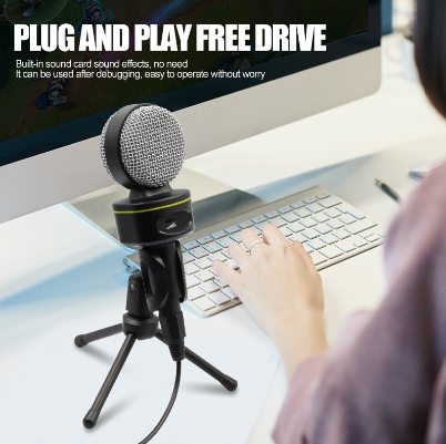 Rayhayes Wired Condenser Microphone Audio 3.5mm Studio Vocal Recording Ktv Karaoke