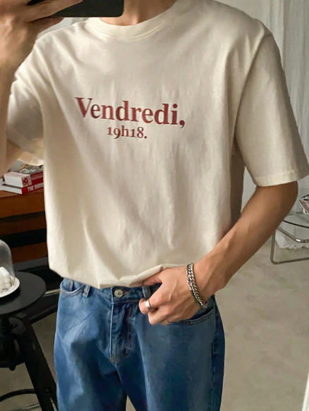 DAZY Men Letter Graphic Tee