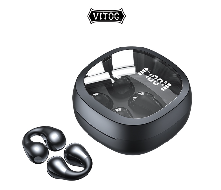 Vitog Wireless Earbuds JR01 Bluetooth 5.3 Headphones With Noise Cancelling Ear Clipping Design