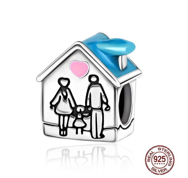 Authentic 925 Sterling Silver Blue Crystal Enamel Heart Charm Fit Women Bracelet Friend Surprise Birthday Jewelry Beads Gift 0010