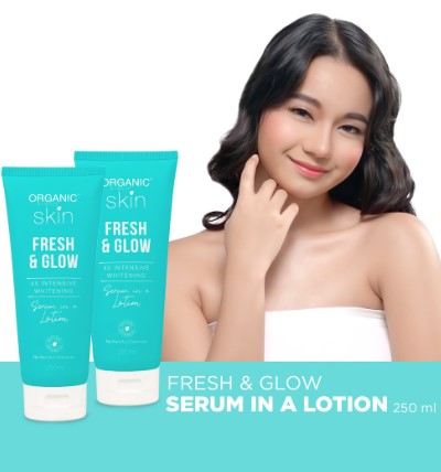 Buy 1 Take 1 Organic Skin Japan Fresh & Glow 4x Intensive Whitening Serum in a Lotion 250ml