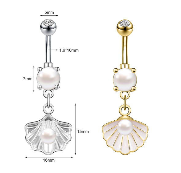 Silver Crystal Navel Rings Stainless Steel Belly Button Rings Gold Anti Allergy Flower Navel Piercings 12