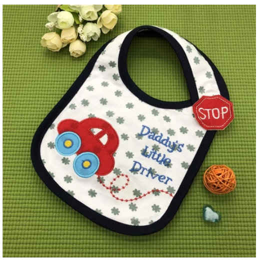 Cotton 3-Layer Cartoon Baby Bib B3