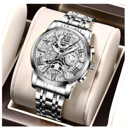 Watch For Men Waterproof Original Relo for Man Quartz With Box Fashion White Stainless Steel New In 2023 Business Casual Style 5