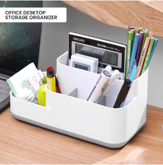 Locaupin Office Multifunction Desk Organizer Stationery Holder Cosmetic Storage Box Shelf Caddy Rack