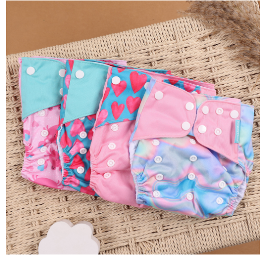 Happyflute Eco-Friendly Cloth Diaper Ecological Baby Diapers 4Pcs Set 7