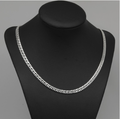 Silver 925 Italy Silver Thick 8 Cut Men's Necklace Long Chain