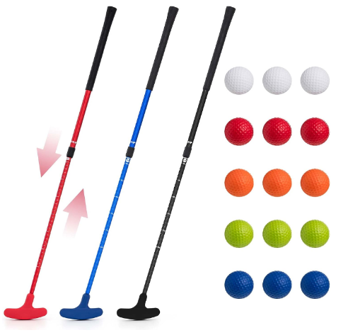 Golf Putter for Men Women Kids Adjustable Length Two-Way Putter Right or Left Handed Golfers Mini Golf Club with Practice Balls for Toddler Children Teenager Junior Adult