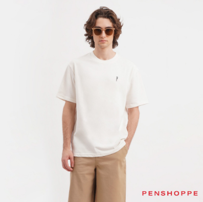 Penshoppe Modern Fit Graphic T-Shirt For Men (Off White)