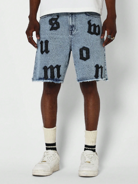SUMWON Denim Short With Applique
