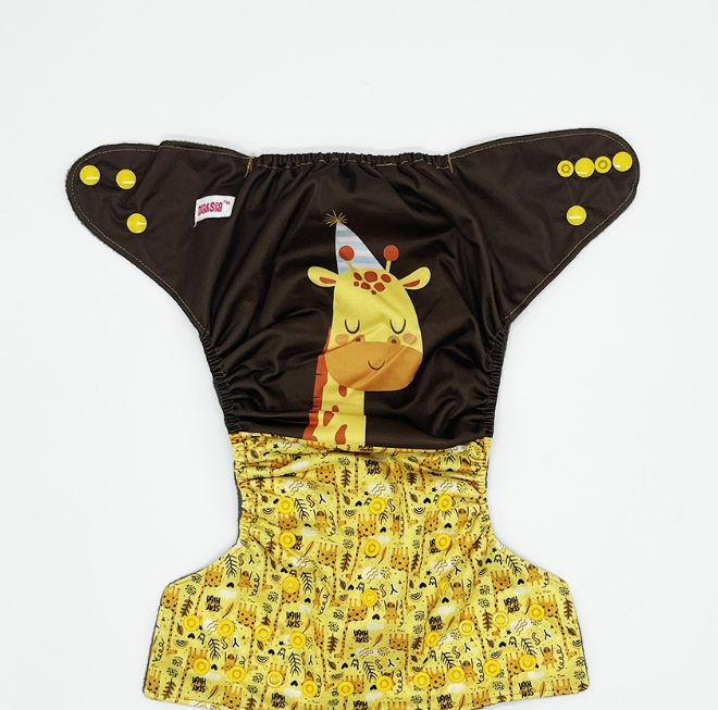 Bamboo Charcoal Cloth Diaper with Bamboo Charcoal Inserts and Double Leg Gusset D13