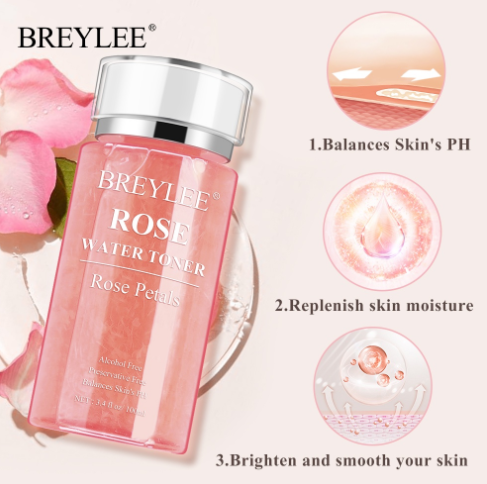 BREYLEE Rose Toner Moisturizing Oil Control Skincare Whitening Facial Toner 100ML