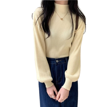 Lovito Women Casual Plain Basic Sweater L70AD119 (Apricot/Pink/Black)