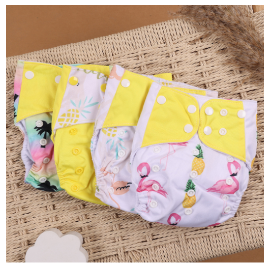Happyflute Eco-Friendly Cloth Diaper Ecological Baby Diapers 4Pcs Set 8