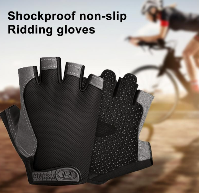 Women Men Half Finger Anti Slip Cycling Gloves Summer Breathable Shockproof Gym Fitness Fingerless Mittens Unisex Outdoor Sports Gloves
