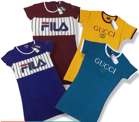 Ladies Long Dress Bodycon Round Neck Tees