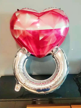 31 inch Valentine's day Wedding Love Pink Blink Diamond Ring party Decorations Aluminum Foil Balloon