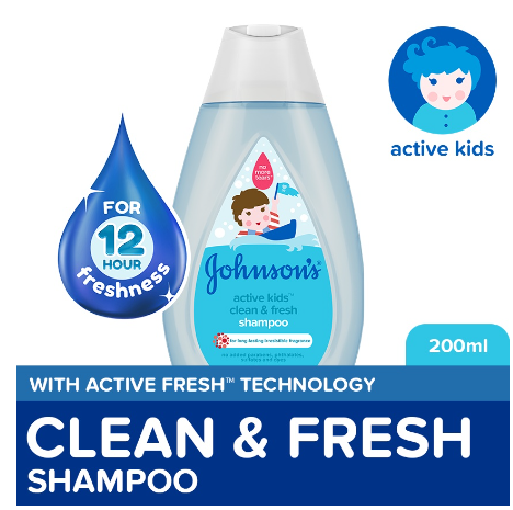Johnson's Active Kids Clean & Fresh Baby Shampoo 200ml - Shampoo for Kids, For Kids Bath