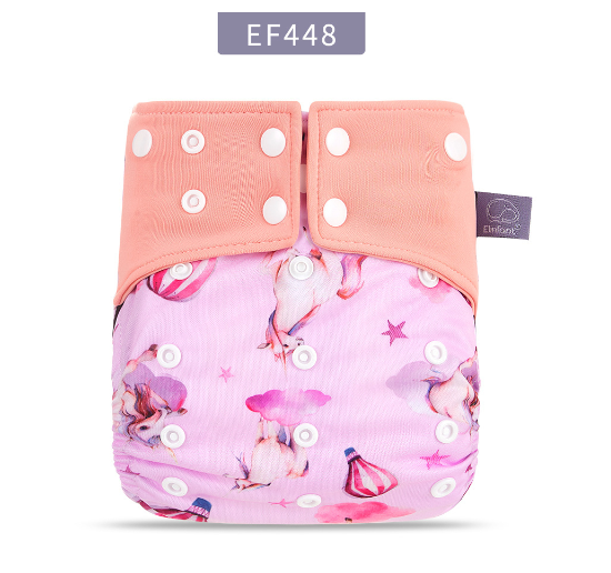 Elinfant Coffee Fiber Inner Baby Cloth Diapers Double Gusset Washable Baby Nappy Without Insert E2