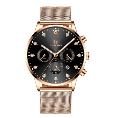 Fashion Men Stainless Steel Quartz Watches with Calendar M04