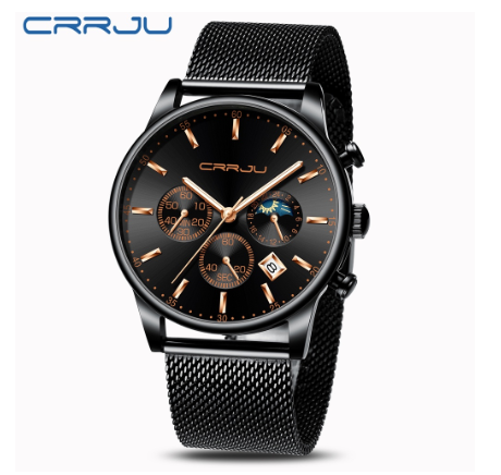 CRRJU Luxury Brand Mens Sport Watches Military Stainless Steel Quartz Waterproof 2266 X M011