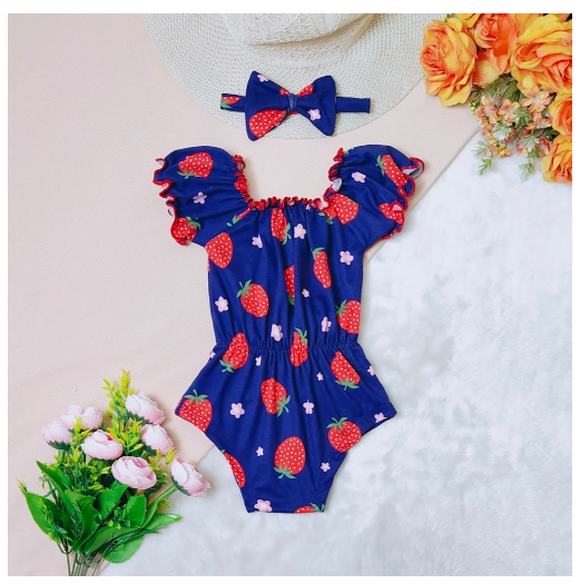 Candy Puffed Lettuce Baby Onesie with Turban 0-12 Months 13