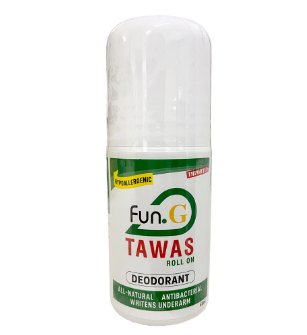FUN G Tawas Roll On All-Natural Antibacterial Whitens Underarm 60ML