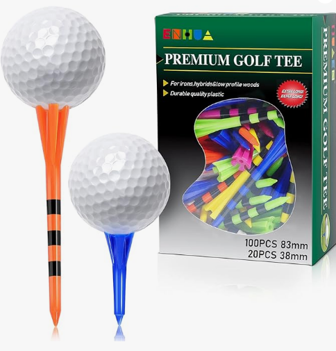 Plastic Tees 120 Pack,3-1/4 INCH Unbreakable Long Blue Tees with 20 Short Golf Tee Bulk