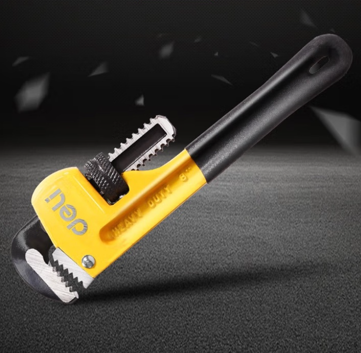 Deli 8 Inches Heavy Duty Pipe Wrench Adjustable Pump Pliers Water Pump Pipe Wrench