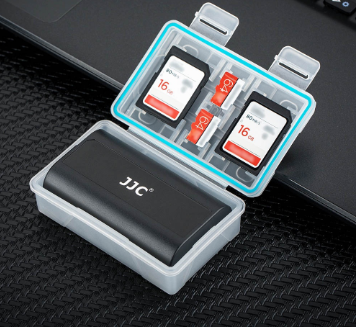 JJC 2-in-1 Battery Case with Extra Memory Cards Slots for NP-W126 NP-W126S NP-FW50 BLS-5 BLN-1 Batteries And SD SDHC SDXC 2 MSD