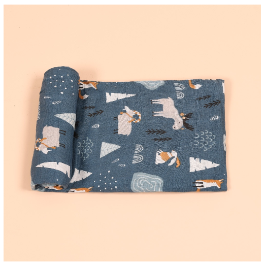 HappyFlute 1Pcs Baby Muslin Swaddle Cotton Summer Baby Blanket 120x110cm S22
