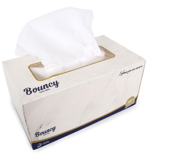 Bouncy Facial Tissue 2 Ply 190 Pulls x 1 Box Facial Tissue Paper