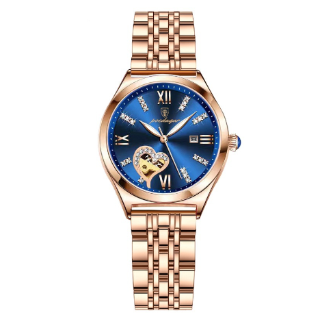 Binbond Original Luxury Stainless Steel Waterproof Luminous Ladies Watch Girls Fashion Calendar Female Wrist Watch F3