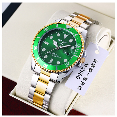ORUSS Original Business Luxury Stainless Steel Waterproof Fashion Men's Watch Luminous Calendar Quartz Automatic Watch 001