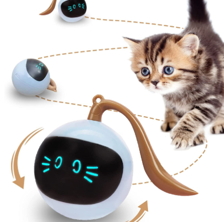 Interactive Cat Ball Toy USB Charging Indoor Cats Automatic Cat Toy Self-Rolling Cat Ball Toy Self-Rotating Pet Exercise Toy Smart