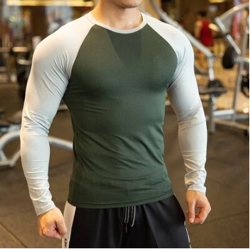 Gym Quick Dry bodybuilding Running t shirt for men Fitness long sleeve t-shirts Sports Training Jogging Shirts