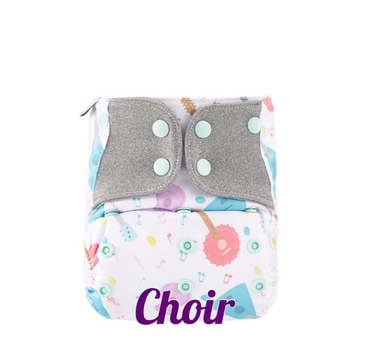 Booldeet Posh Cloth Diaper Newest Prints with 4-Layer Contoured Microfiber Insert S47