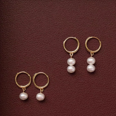 Simple Versatile Earrings Copper Plated 14k Gold Small Pearl Earrings