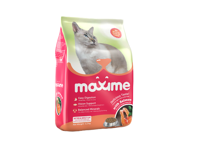Maxime Dry Cat Food Kitten & Adult  Salmon Flavor 1.2kg