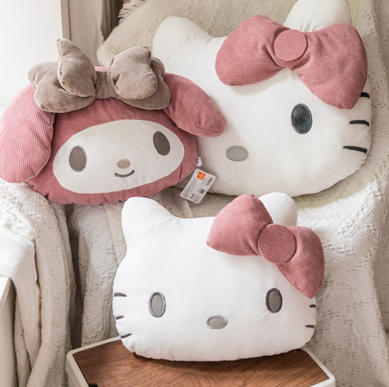 Sanrio My Melody Pillow Hello Kitty Corduroy Material Back Cushion Soft Sofa Decorative Pillow Birthday Gifts For Girl