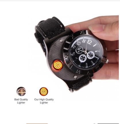 Watch Men Electronic Lighter USB Rechargeable Watch