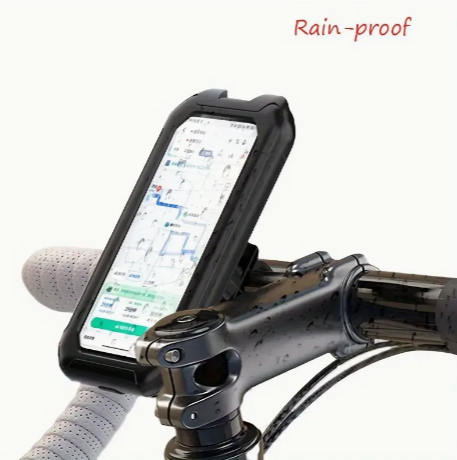 Waterproof Motorcycle Bike Phone Navigation Holder Support, Universal Electric Bicycle GPS 360° Swivel Adjustable Bracket, Rainproof Shockproof Cycling Equipment