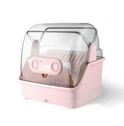 Storage Box Cupboard Plate Organizer with Dish Drainer UV Disinfection Kitchen Bowl Rack Tableware