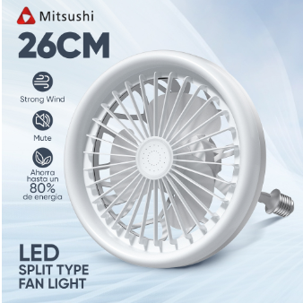 Mitsushi Ceiling Fan Light  With Remote Control 8" 10" E27 Interface Bedroom Silent Fan Light Ceiling