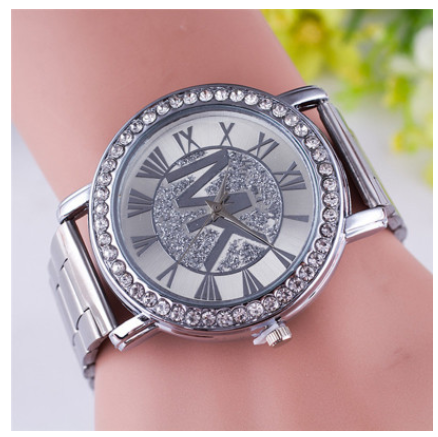 Men's steel band diamond watch fashion simple fashion quartz watch business versatile lovers Watch 005