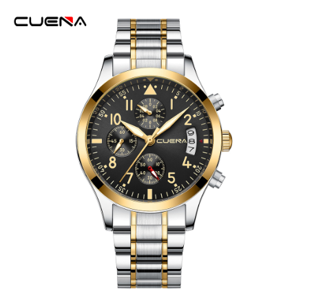 New Original CUENA Men's Watches Fashion Creative Small Dial 41CM Casual Business Sports Stainless Steel Waterproof Quartz Analog 6090 M4