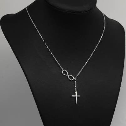Silver Q113 Plain Cross Center Chain CH109