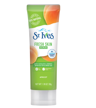 St. Ives Fresh Skin Apricot Face Scrub Made with 100% Natural Exfoliants and Extracts 50g