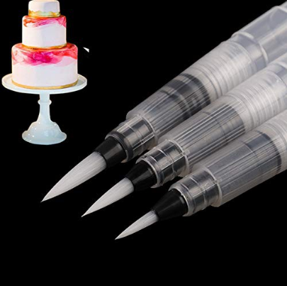 3pcs Water Brush Calligraphy Pens Cake Brush Pen Painting Tool Set 3's Cake Decoration